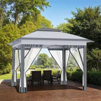 Outsunny 12' x 12' Pop Up Canopy Tent w/Carry Bag,Instant Sun Shelter