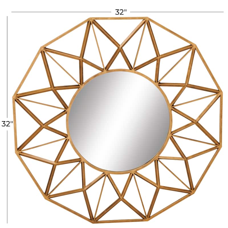Metal Starburst Wall Mirror - Gold - Roche River Decor