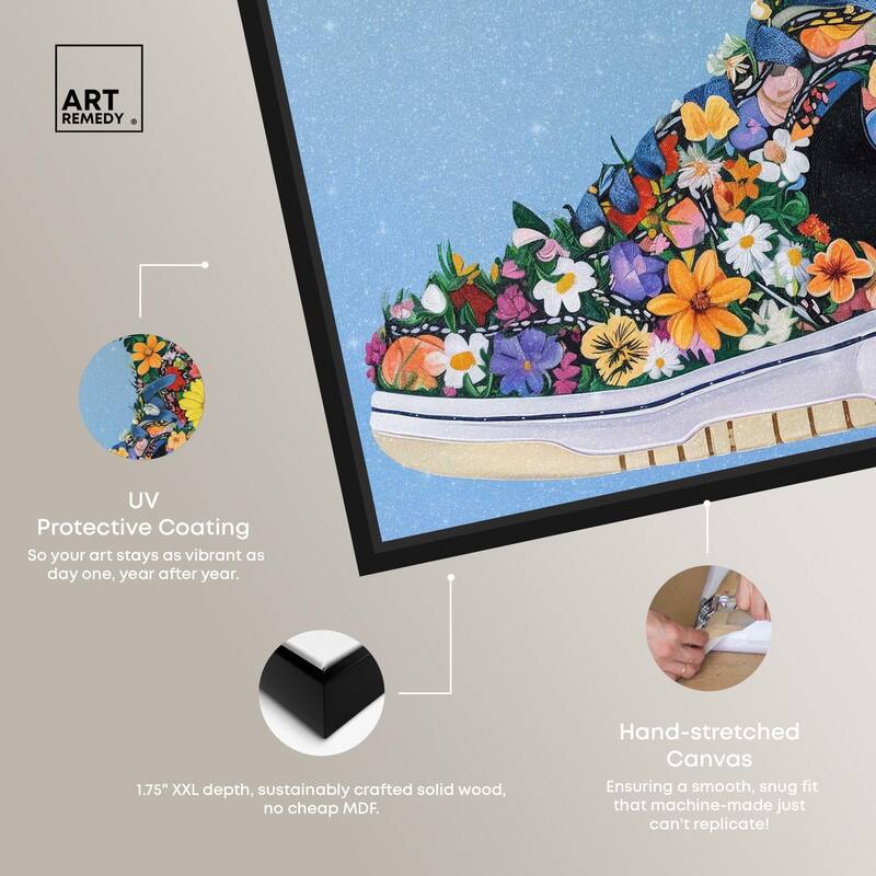Blooming Floral Sneaker Canvas by Art Remedy