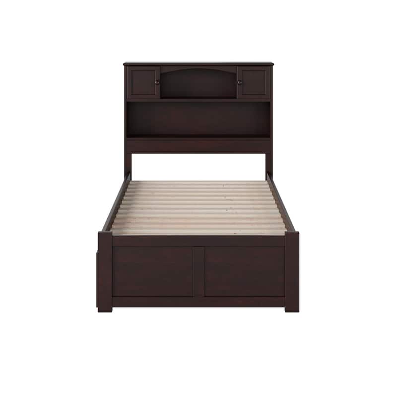 AFI Newport Twin XL Size Platform Bed with Footboard & Twin XL Trundle