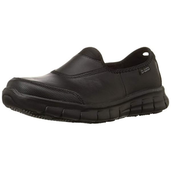 solid black slip resistant shoes