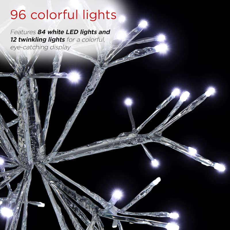 Alpine Corporation 16"H Indoor Holiday 3D Snowflake Hanging Ornament with LED Lights
