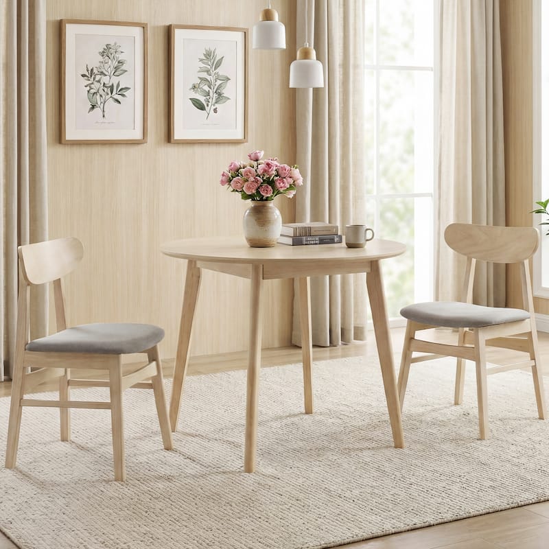 Gymax 4PCS Dining Chair Fabric Upholstered Kitchen Armless Chairs