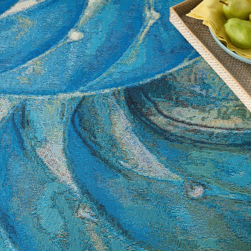 Nourison Color Splash Indoor/Outdoor Blue Graphic Area Rug