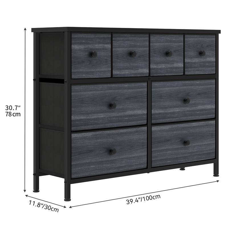Moasis 5/6/8-drawer Fabric Dresser Bedroom Storage Tower with Wood Grain