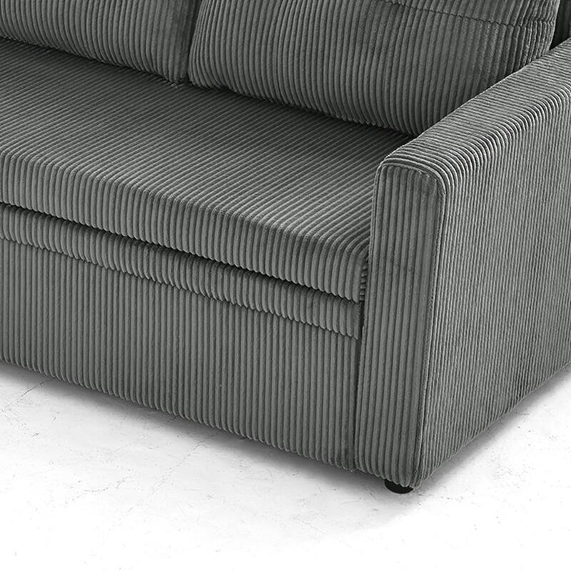 79" W L Shaped Reversible Convertible Pull Out Couch Bed Sleeper Sofa