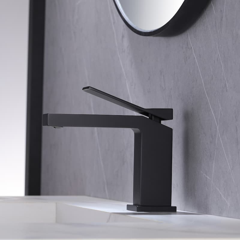 Single Handle Bathroom Faucet with Deck Plate Brass 1 Hole Modern Bathroom Sink Basin Faucets