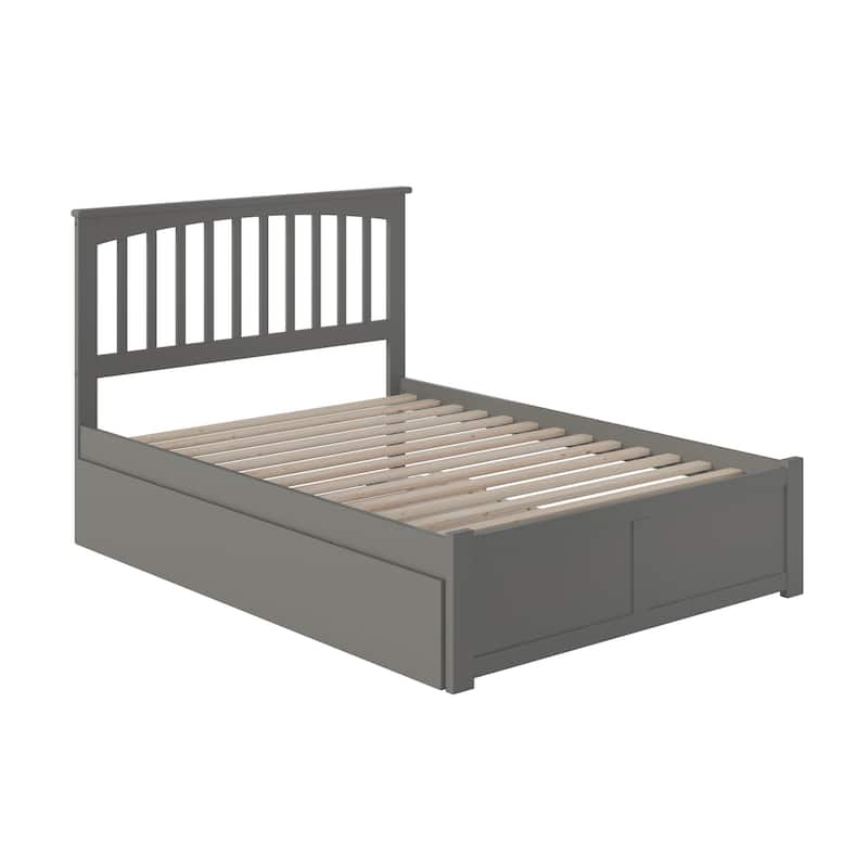 Mission Full Platform Bed with Footboard and Full Trundle Bed
