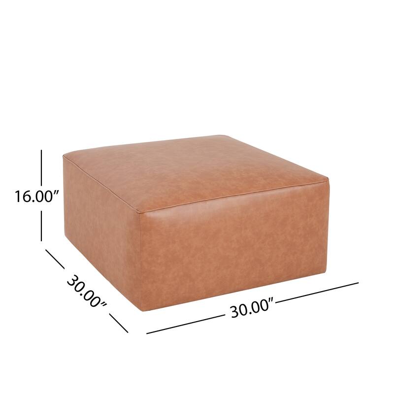 Roomfitters Square Upholstered Ottoman Coffee Table with Modern Low Profile Design