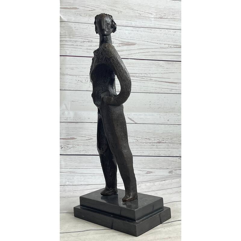 Abstract Surreal Nondescript Female Figure Bronze Statue Sculpture Decor Salvador Dali 16 Inches