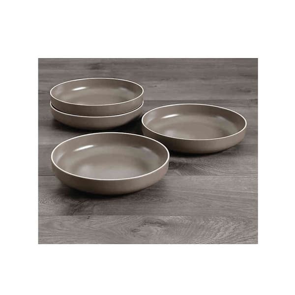 Artisanal Kitchen Supply Raw Edge Set Of 4 Dinner Bowls Stone Overstock 32716198