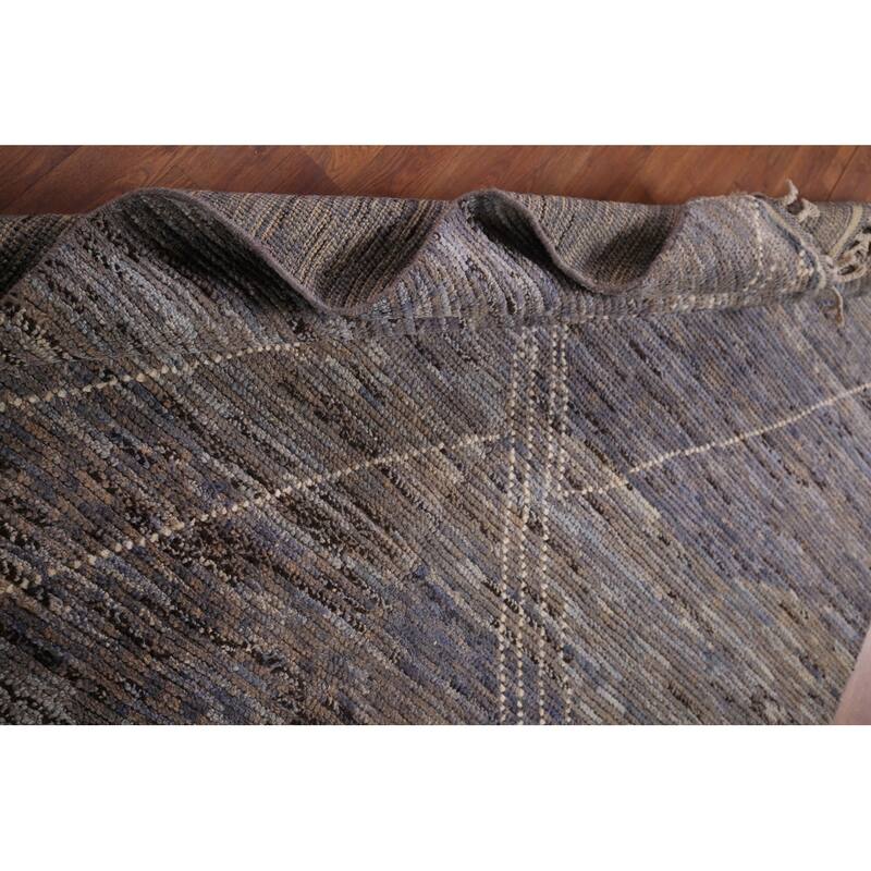 Moroccan Area Rug Handmade Multi-Color Striped Wool Carpet - 5'7"x 9'5"