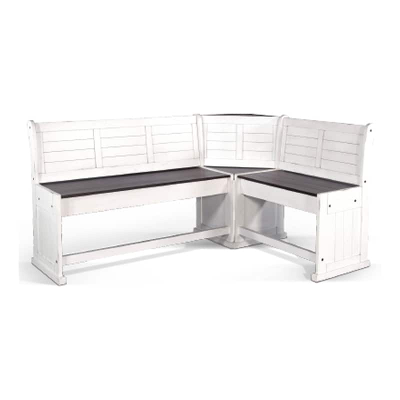 Orso 4pc Counter Height Breakfast Nook Dining Table, Off White Brown