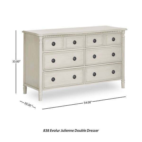 evolur julienne 6 double dresser antique grey mist JULIENNE Dresser