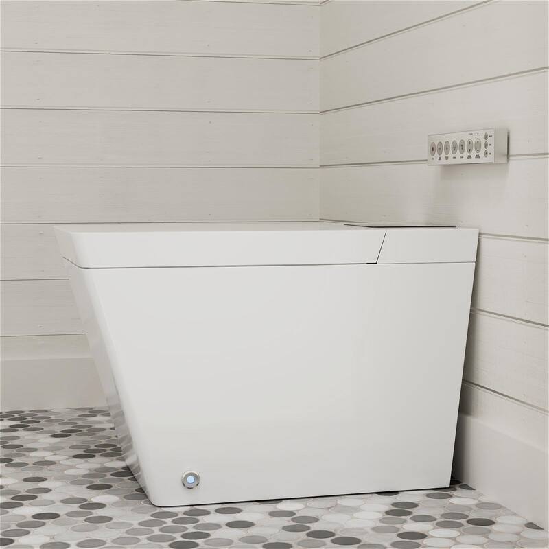 Giving Tree Smart Square 1.28 GPF One-Piece Floor Toilet with Heated Seat, Touching Control, Remote Control, Elongated