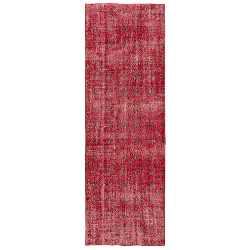ECARPETGALLERY Hand-knotted Color Transition Red Wool Rug - 2'11 x 10'0 - Red - 2'11 x 10'0