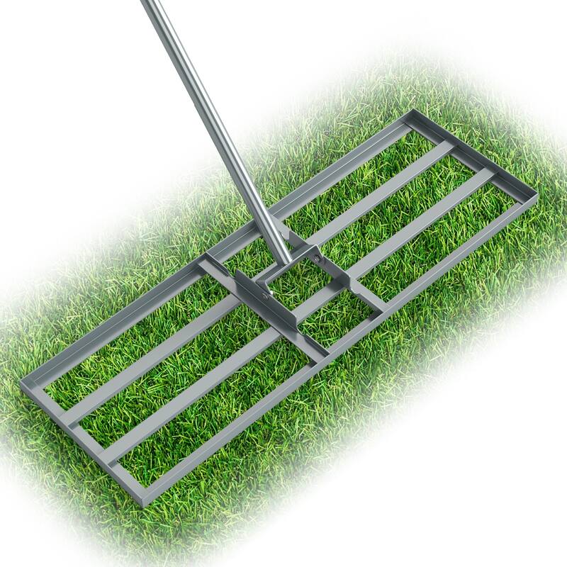 Gymax Lawn Leveling Rake 30'' x 10'' Heavy Duty Lawn Level Tool for