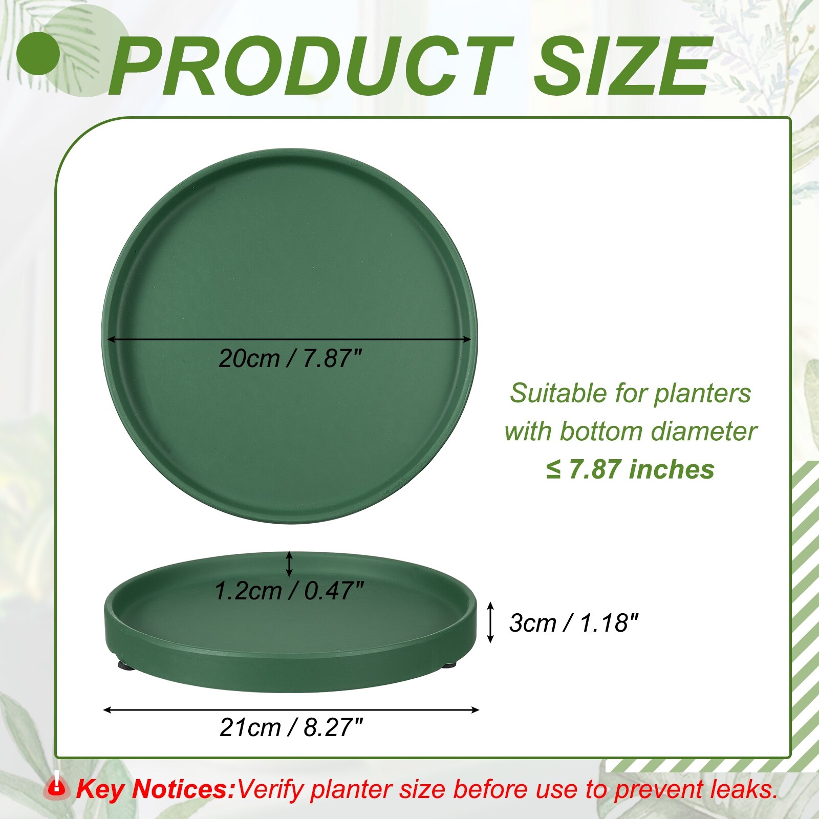 Ceramic Plant Saucers, Round Flower Planter Water Trays Ceramic Plant Saucer Pot Tray