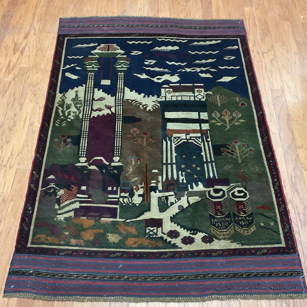 HERAT ORIENTAL Handmade Soumak Wool Rug - 4'2" x 6'
