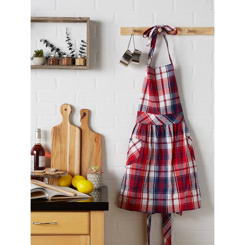 DII Americana Plaid Apron - Skirted Apron