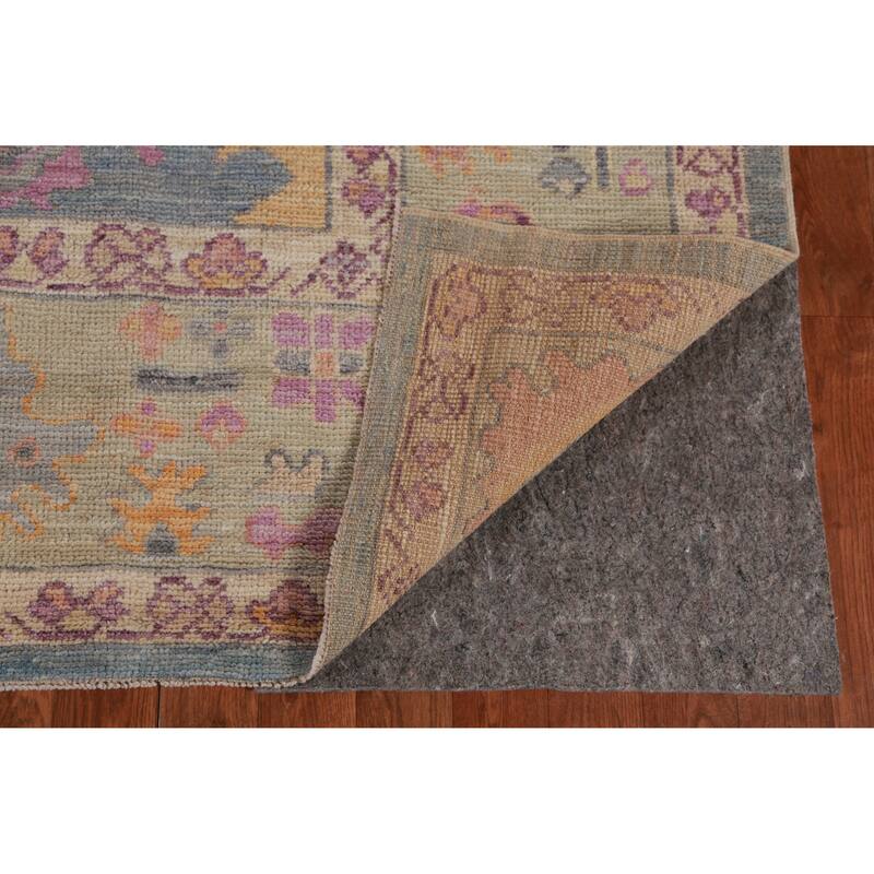 Hand Knotted Oriental 100% Wool Carpet Transitional All-Over Navy Blue & Blues Oushak Area Rug - 10' 2'' X 8' 5''