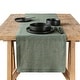 preview thumbnail 42 of 47, over&back Washed 100% Linen Table Runner - Machine Washable 18 x 90 - Green