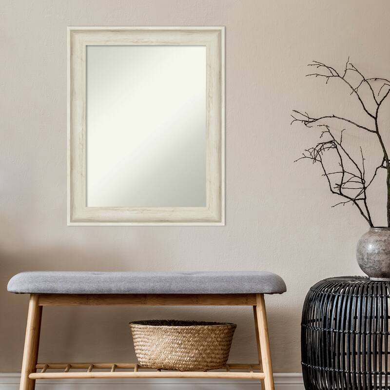 Non-Beveled Wall Mirror - Regal Birch Cream Frame