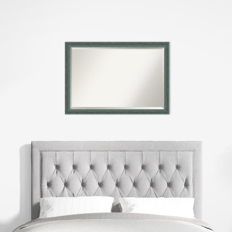 Upcycled Beveled Wood Framed Wall Mirror