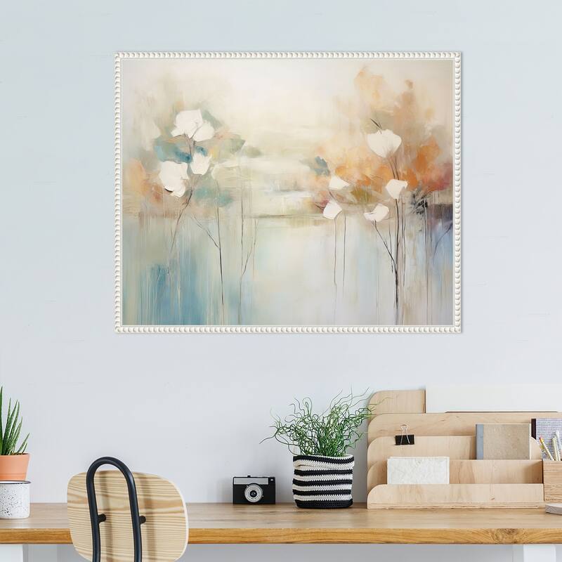 Strength of Delight II by Irena Orlov Framed Canvas Wall Art Print - Sylvie Beaded White