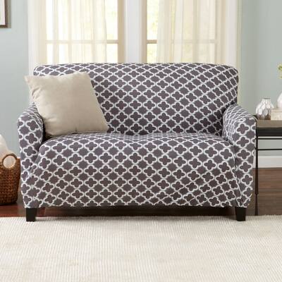 Great Bay Home Printed Twill Stretch Love Seat Slipcover - Love Seat