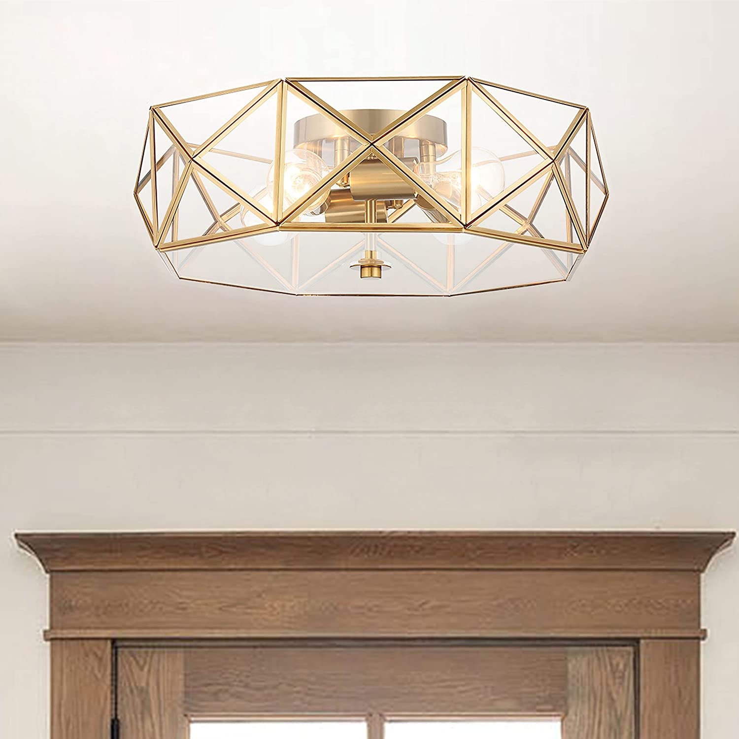 Geometric flush sale mount light
