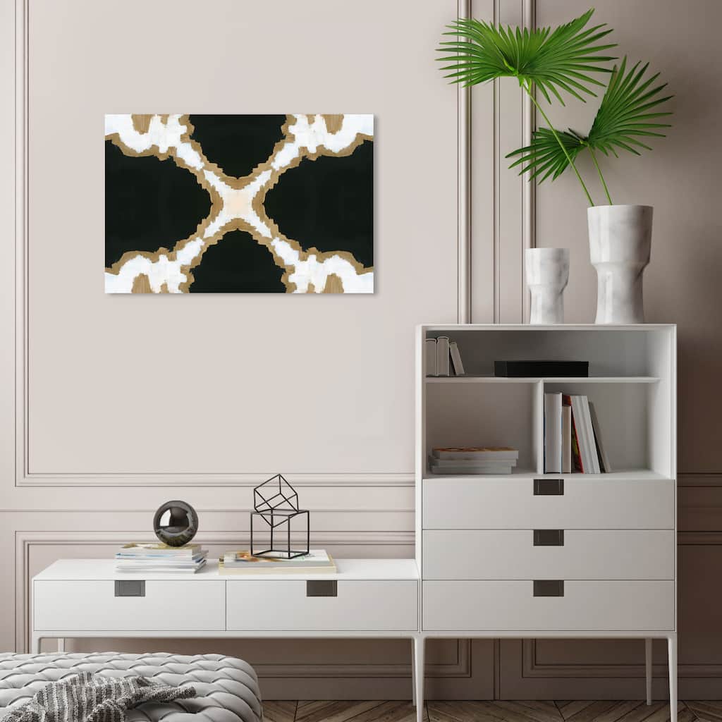 Wynwood Studio Canvas Abstract Mis Montanas Black and Metallic Gold Modern & Contemporary Wall Art Canvas Print