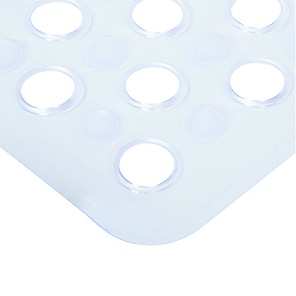 2x Solid Color Non-Slip Bathtub Shower Mat with Drain Holes Suction Cups Base B2 