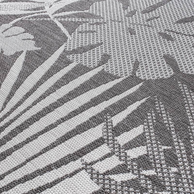 Contemporary Floral Leaves Indoor/Outdoor Flatweave Waterproof Backyard Patio Area Rug
