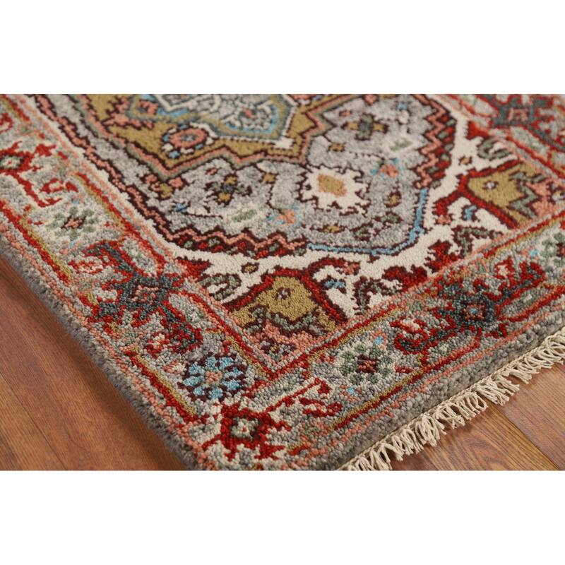 Gray Heriz Serapi Indian Foyer Rug Handmade Wool Carpet - 2'0" x 3'0"