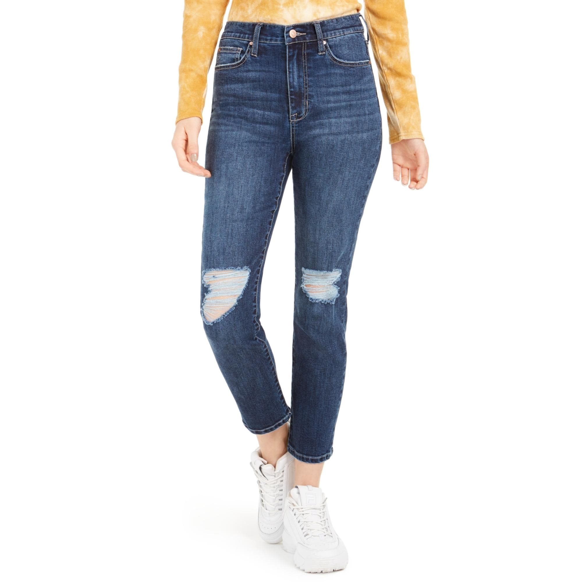Celebrity Pink Womens Juniors The Eleven Jeans Distressed Hi Rise Erna Overstock