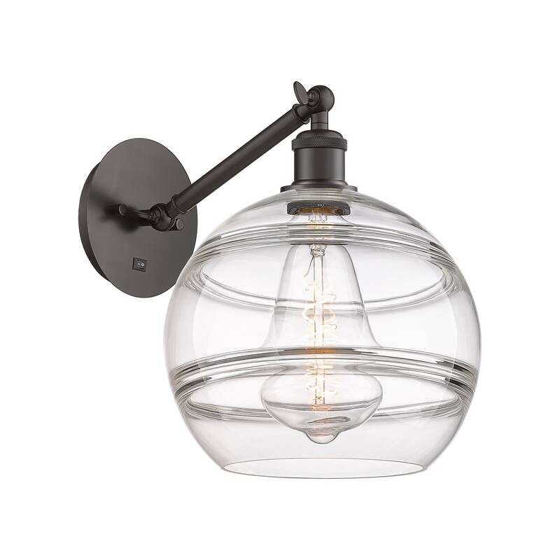 Innovations Lighting Endless Possibilities Ballston - Rochester - 1 Light 10" Adjustable Sconce - Arm Adjusts Up and Down - Clear/Oil Rubbed Bronze