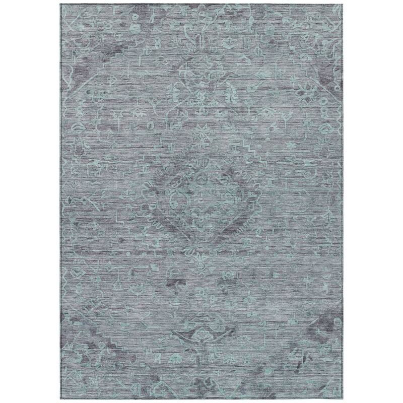 Machine Washable Indoor/ Outdoor Vintage Traditional Chantille Rug
