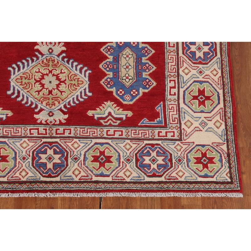 Oriental Red Kazak Rug Handmade Wool Carpet - 5'2" x 6'9"