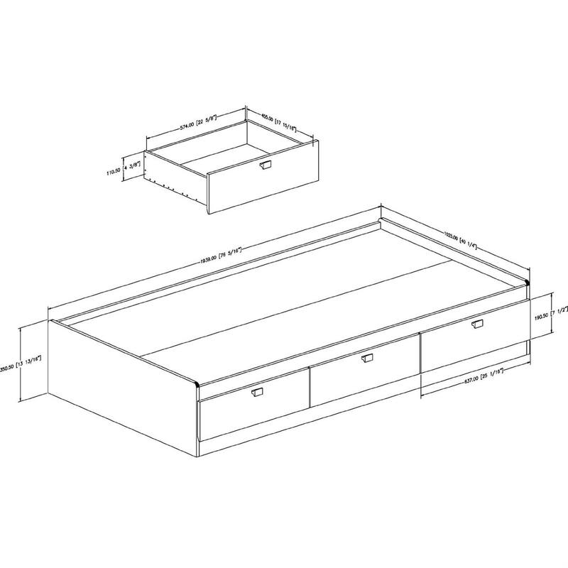 Black Twin Size Wooden Platform Bed with 3 Storage Drawers Perfect for Any Room
