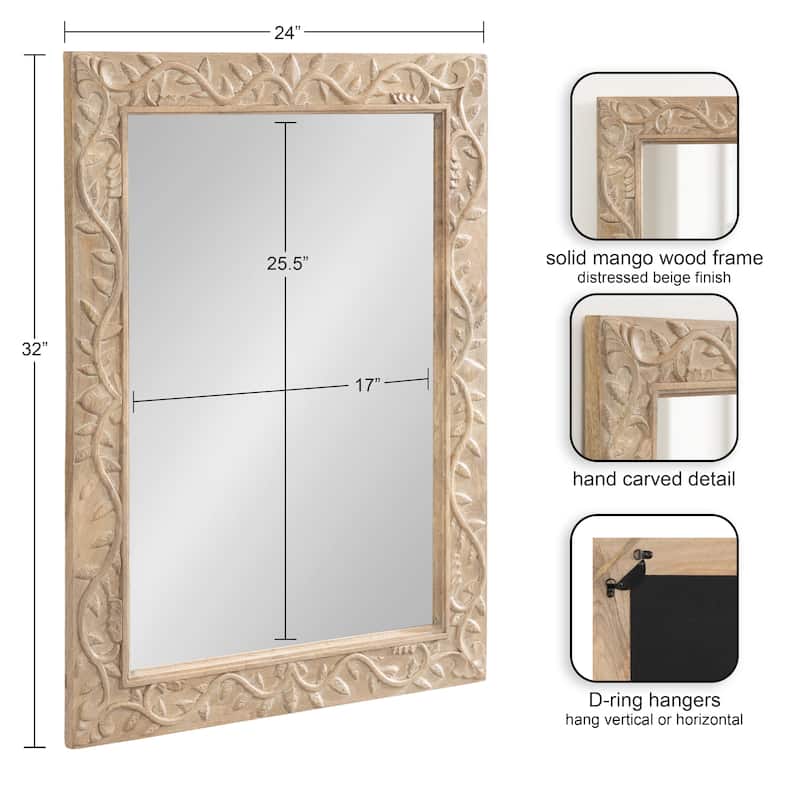 Kate and Laurel Natesa Carved Wood Mirror