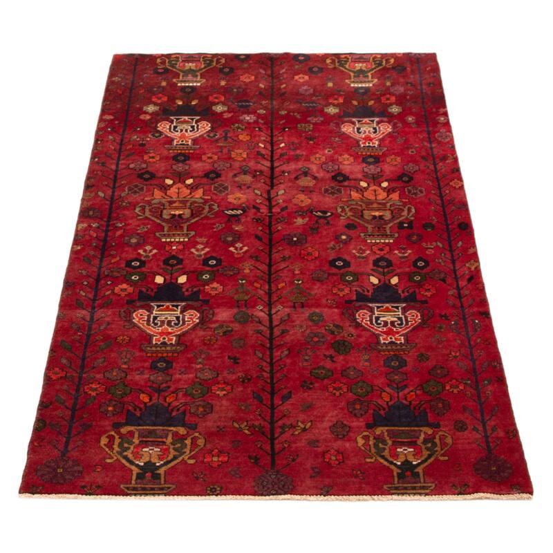 ECARPETGALLERY Hand-knotted Melis Vintage Red Wool Rug - 3'11 x 7'7