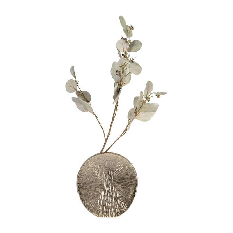 Sagebrook Home Metal, Etched Oval Vase