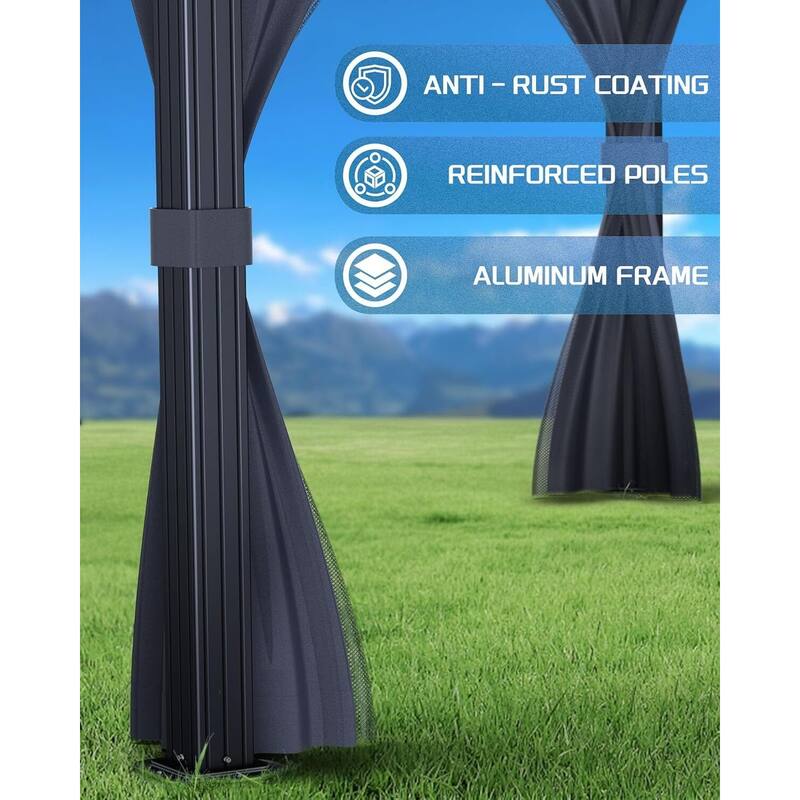 12'x12' Hardtop Gazebo for Patio, Deck, Backyard, Lawn, and Garden - 12X12 Ft