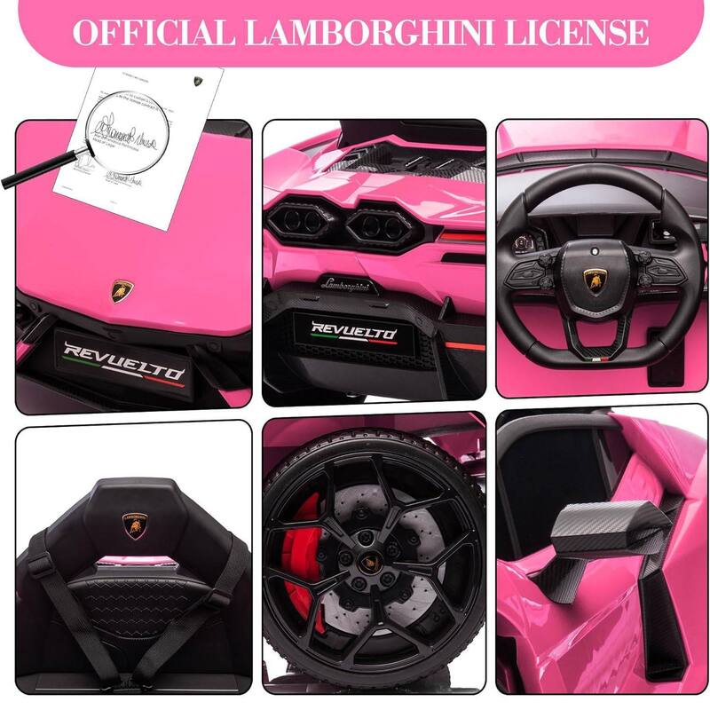 12V Kids Ride on Car Toy, Licensed Lamborghini Revuelto for Kids Best Gift