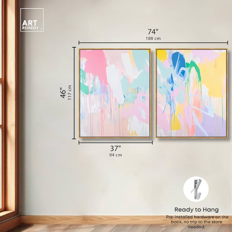 Joyful Drips Canvas Set of 2 by Art Remedy