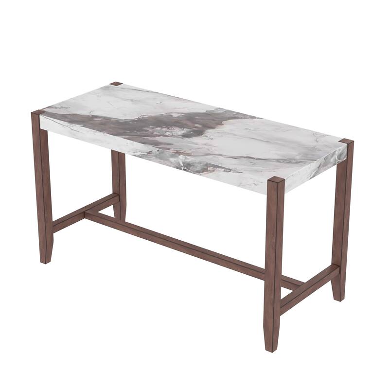 47.5" Faux Marble Counter Height Dining Table with Legs for Kitchen
