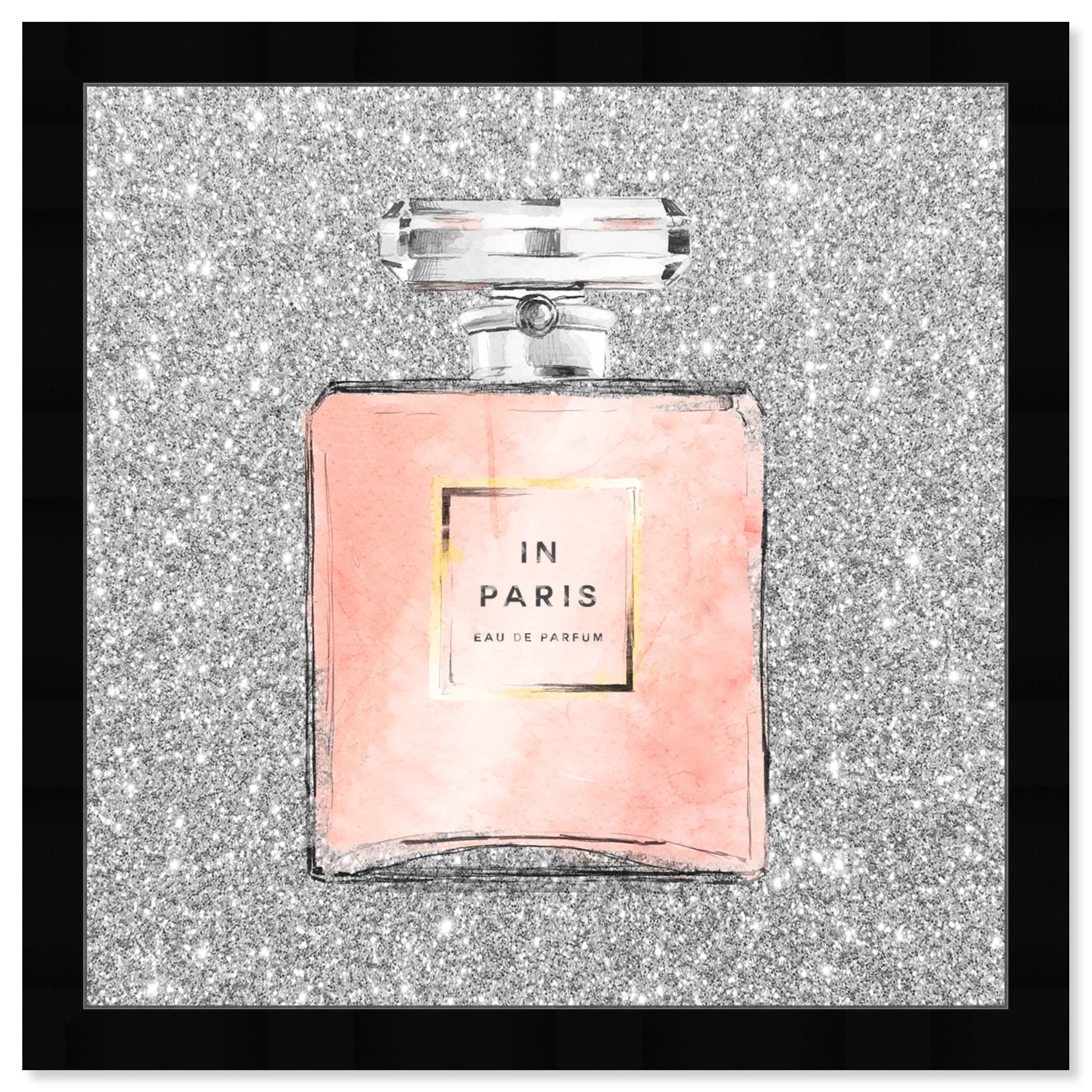 Oliver Gal 'Paris Glitter Spring' Fashion and Glam Wall Art Framed Print  Perfumes - Gray, Pink - Bed Bath & Beyond - 32194562
