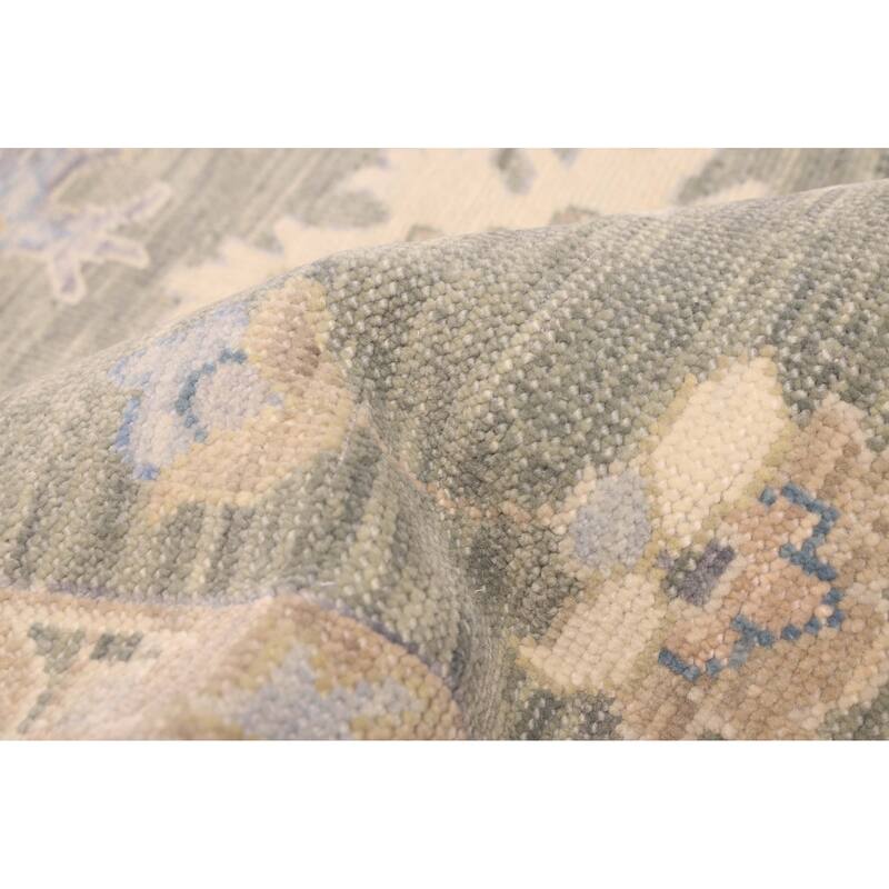 ECARPETGALLERY Hand-knotted Modern Oushak Teal Wool Rug - 9'0 x 12'3