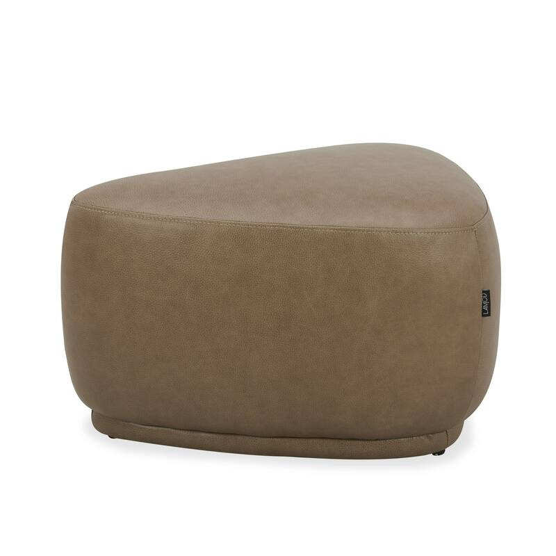 Divani Casa Kinsey Modern Tan Leather Small River Rock Ottoman